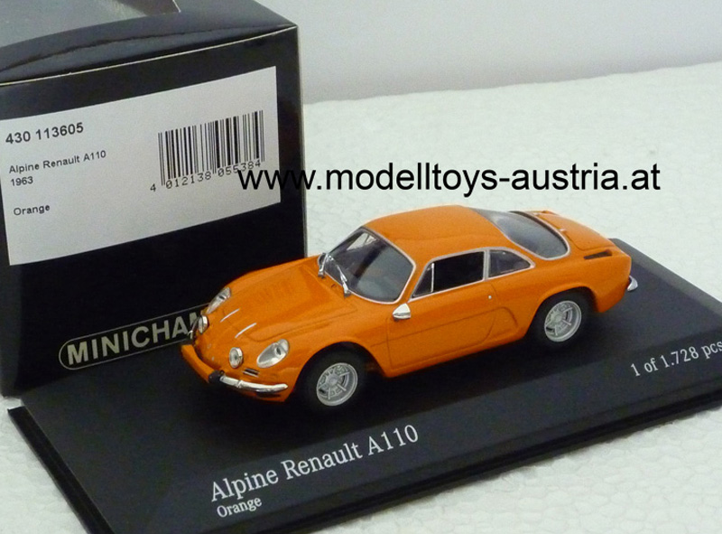 Renault Alpine A110 A 110 1963 - 1967 orange 1:43, Modelltoys 